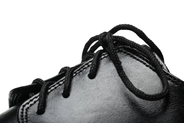 Lacets de chaussure attachés gros plan — Photo