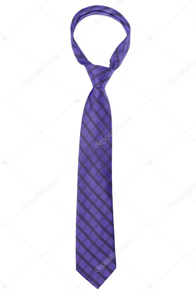 Checked dark violet tie