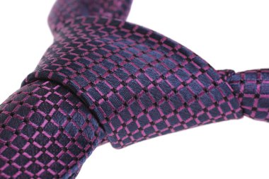 Closeup of purple tie's windsor knot clipart