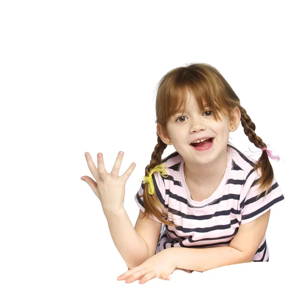 Onnellinen pieni tyttö — kuvapankkivalokuva