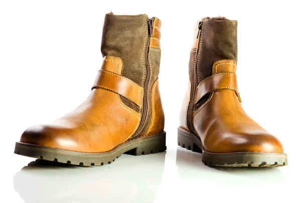 New winter leather boots. — Stock Photo, Image