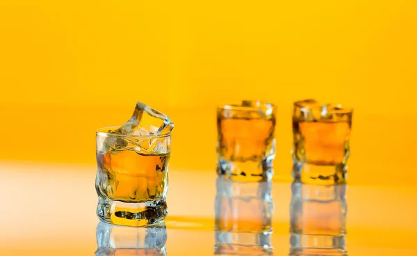 stock image Whisky with ice.