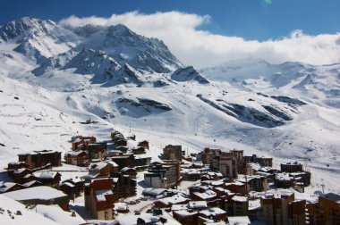 views of Val Thorens ski resort, France clipart