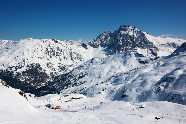 Blick auf das Skigebiet Val Thorens, Frankreich — Stockfoto