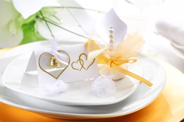 Wedding place setting clipart