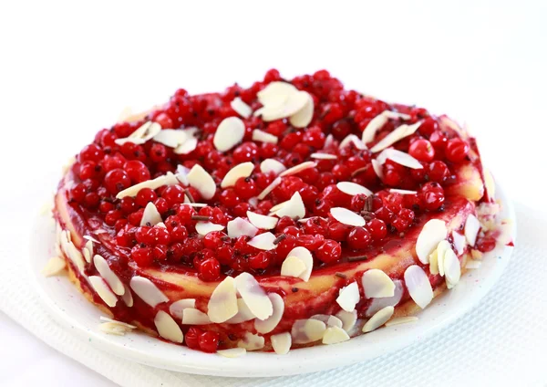 Пиріг червоної смородини з мигдалем — стокове фото