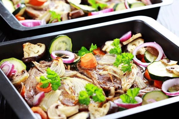 Baked pork meat with vegetable — Stock Photo, Image