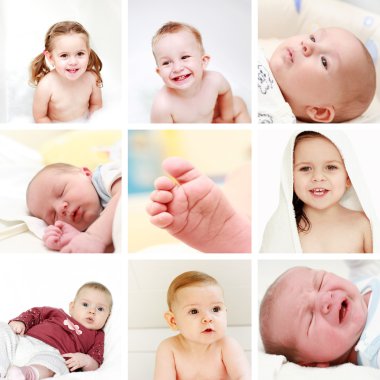 Babies and kids collage clipart