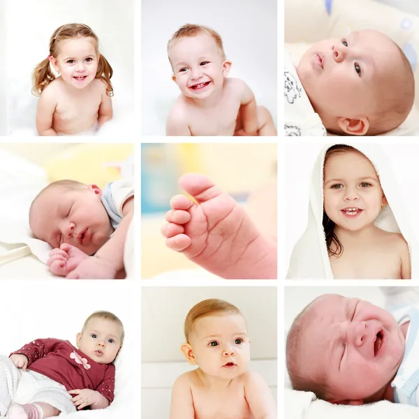 赤ちゃんや子供たちのコラージュ — ストック写真