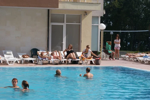 stock image Swimming pool party