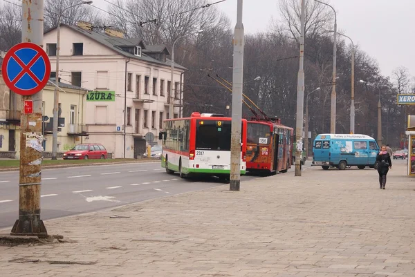 Bytrafikk i Lublin – stockfoto
