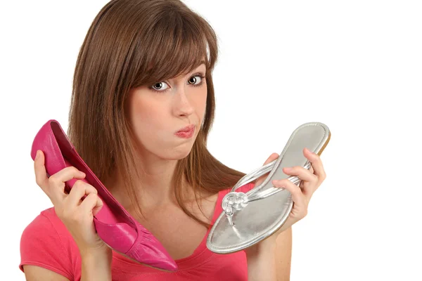 Woman and shoes. — Stock Photo, Image