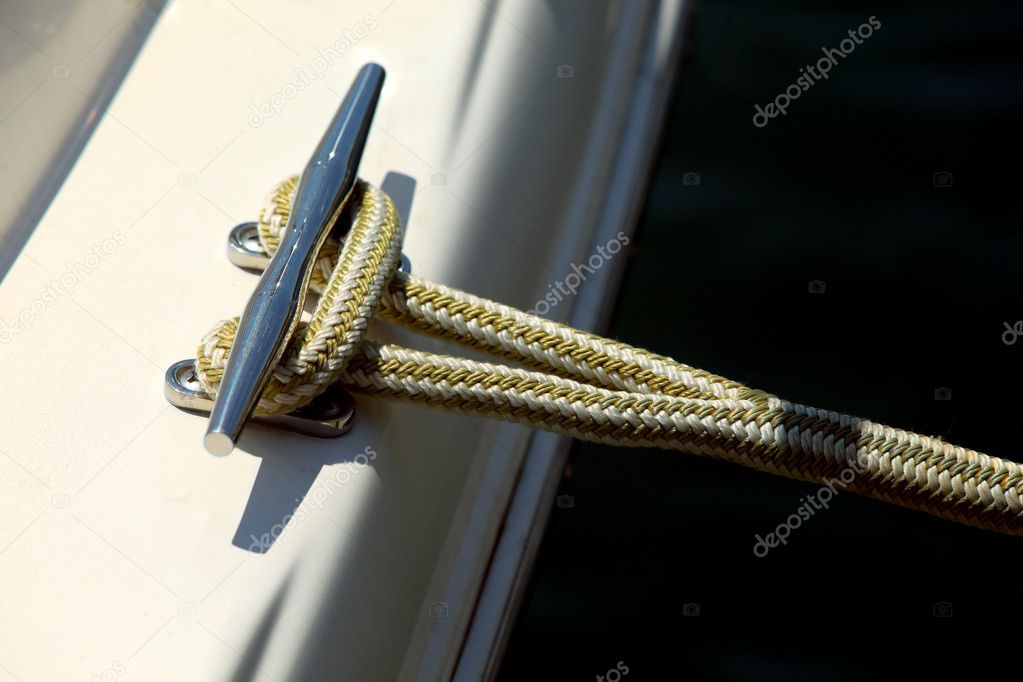 Rope tying off a boat
