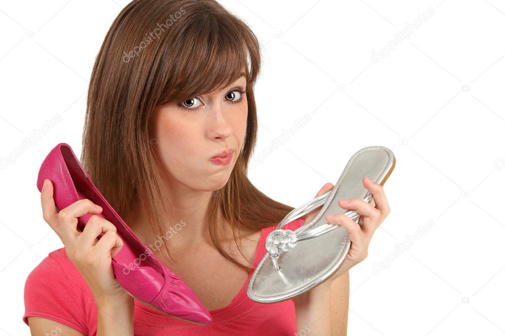 Woman and shoes.