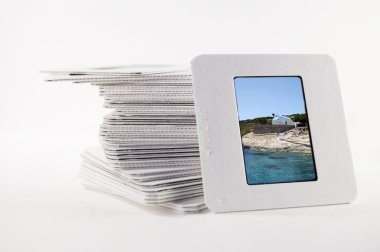 A pile of old slide photographs clipart