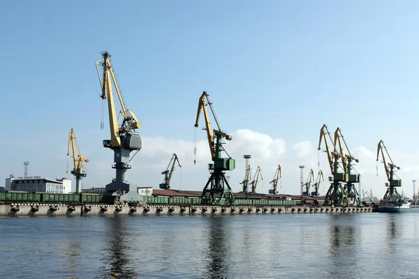 stock image Saint-Petersburg. The cranes at seaport