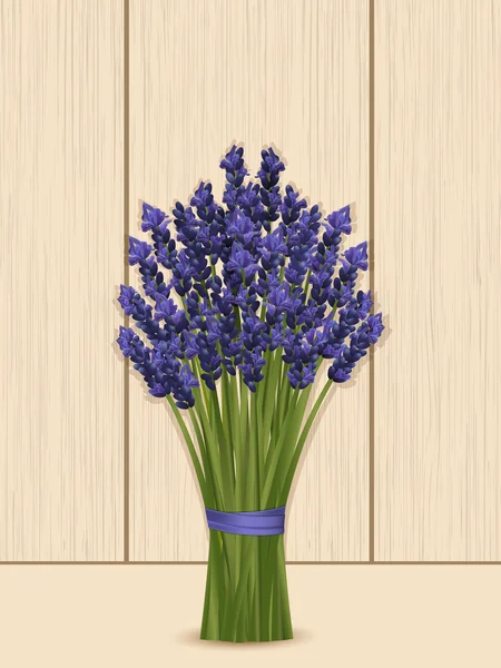 Lavender bunch on a wooden background — Stock Vector