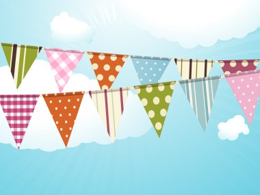 Bunting and blue sky clipart