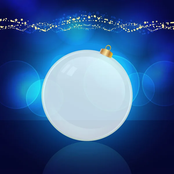 Witte glazen Kerstbal achtergrond — Stockvector