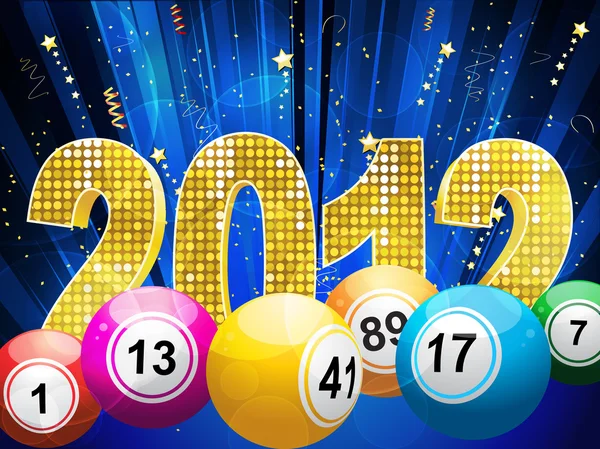 Бинго лотереи 2012 шары и стримеры — стоковый вектор