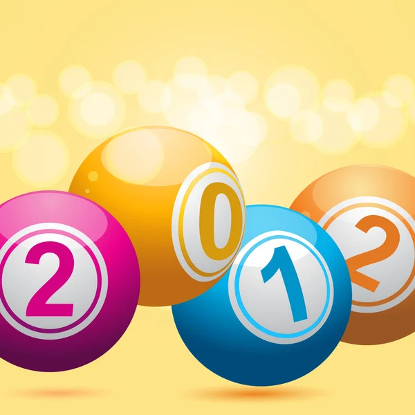 2012 bingo bolas de loteria — Vetor de Stock