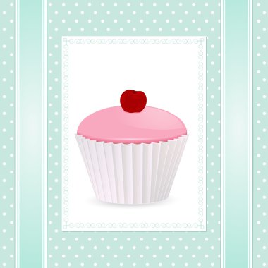 Vintage cupcake background clipart