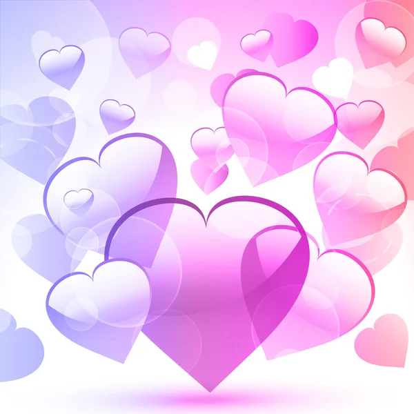 情人节心粉色和紫色 — 图库矢量图片