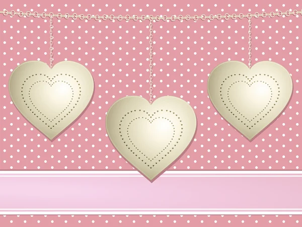 Vintage valentine hjärtan — Stock vektor