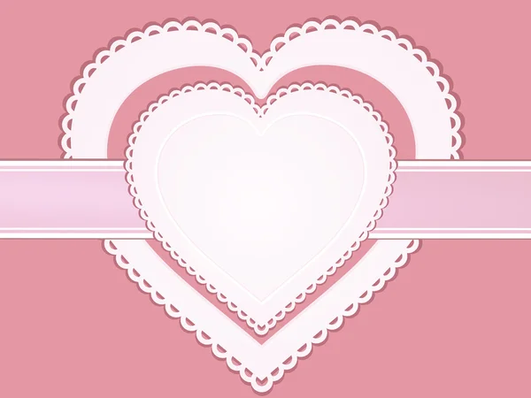 Vintage valentine hart etiket — Stockvector