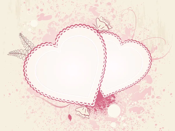 Coeurs de Saint-Valentin et grunge — Image vectorielle