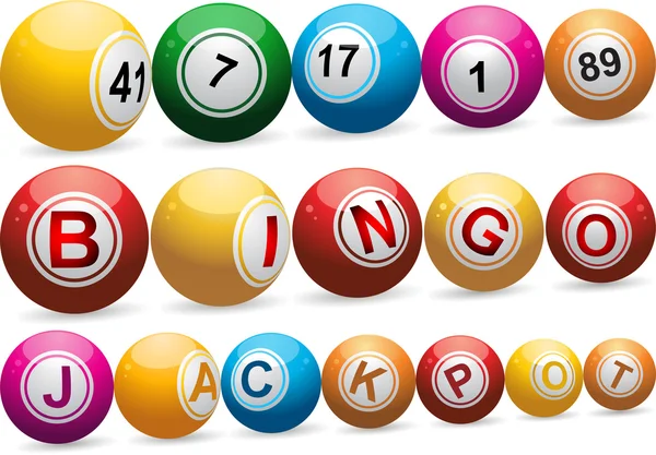 Bingo balls on white — Stock Vector