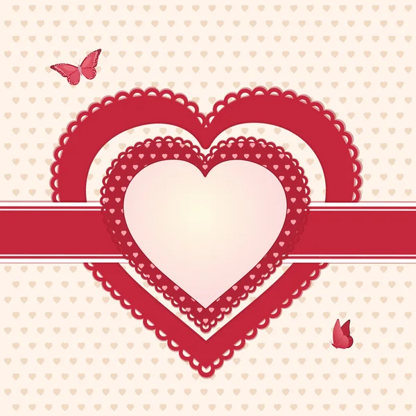 Валентина красные и розовые сердца — стоковое фото
