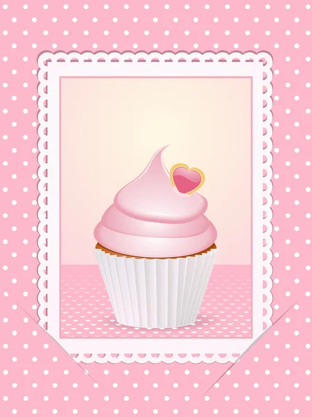 Vintage ροζ cupcake φόντο — Φωτογραφία Αρχείου