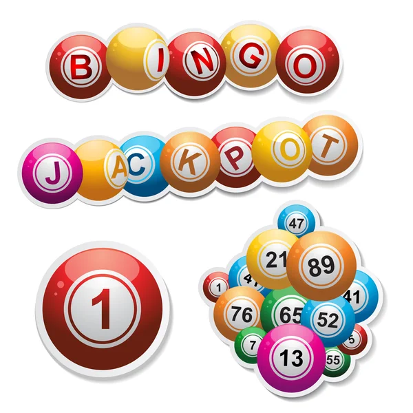 Jeu d'autocollants de bingo — Image vectorielle