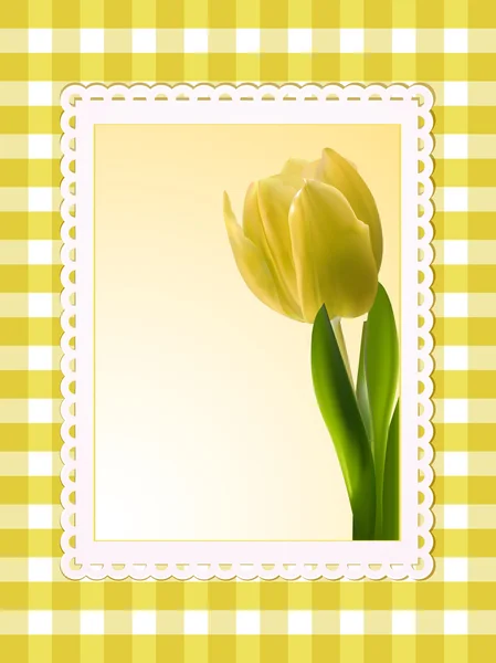 Vintage gelbe Tulpe Hintergrund — Stockvektor