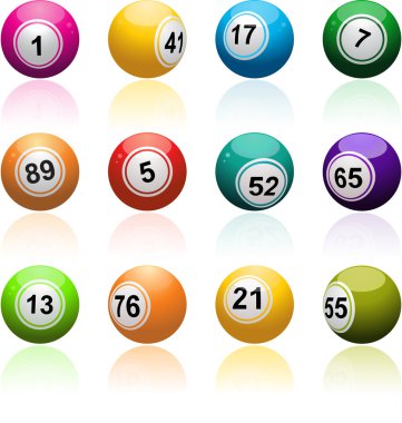 Bingo ball set clipart