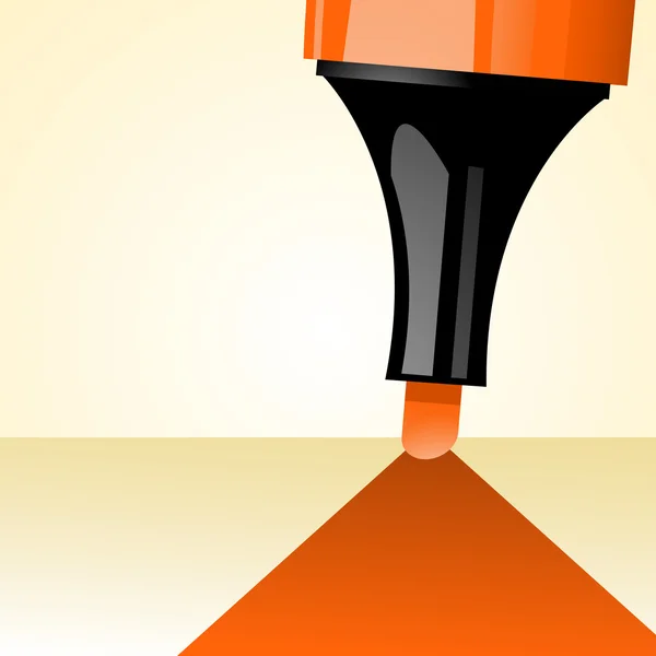 Orange överstrykningspenna — Stock vektor