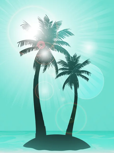 Tropical palm trees — Stock Vector