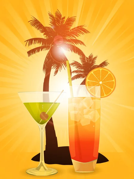 Tropische cocktails — Stockvector