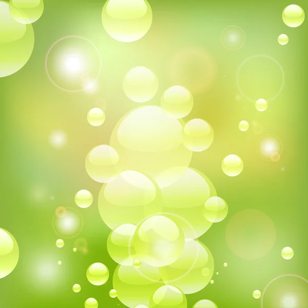 Green water bubbles — Stock Vector