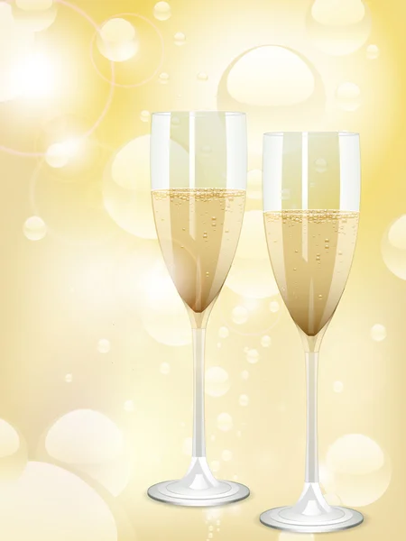 Champagne och bubblor bakgrund — Stock vektor