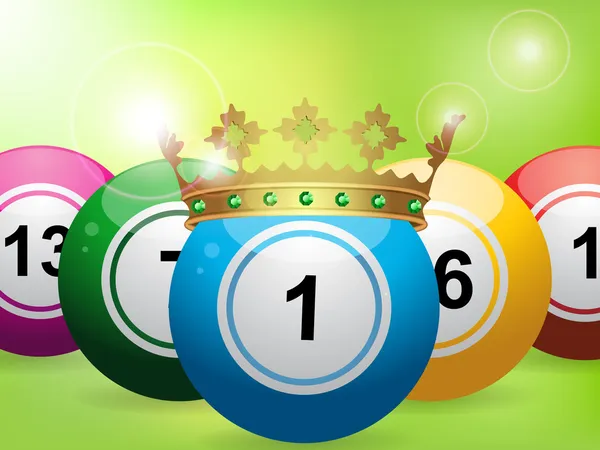 Bingo balls on green background — Stock Vector