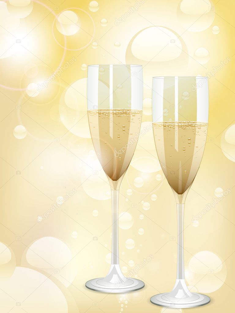 Champagne and bubbles background