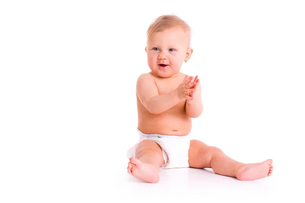 Estudio de tiro de bebé en pañal —  Fotos de Stock
