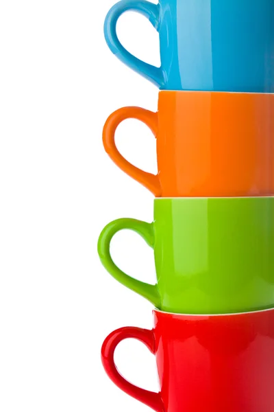 Détail des tasses en céramique colorées — Photo