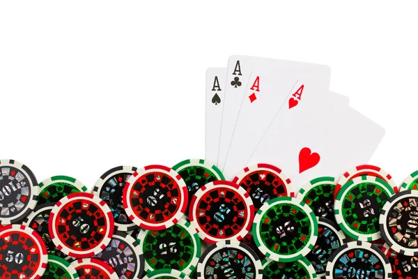 카드 놀이와 포커 칩 — 스톡 사진