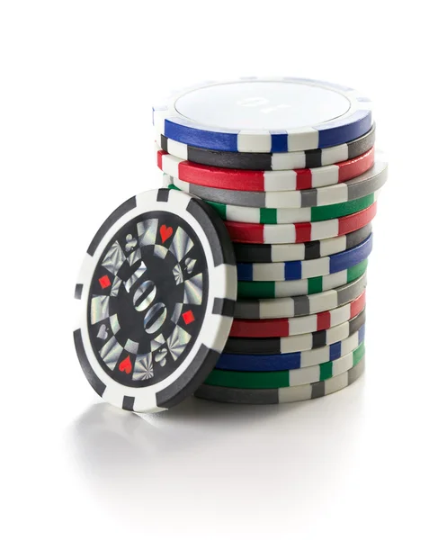 Kleurrijke poker chips — Stockfoto