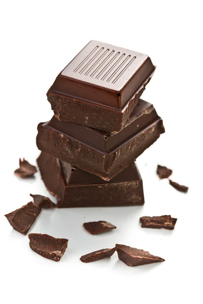 Stukken van chocolade — Stockfoto