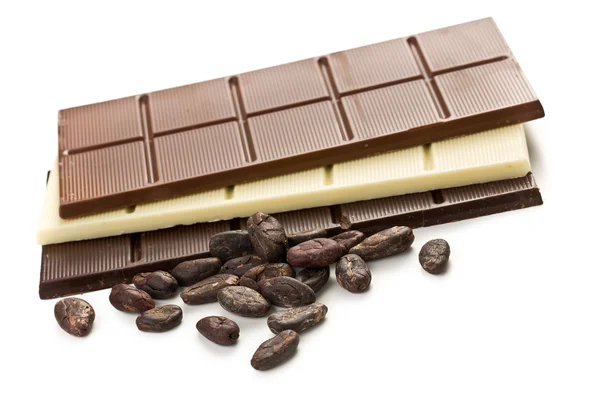 Várias barras de chocolate — Fotografia de Stock