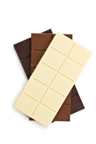 Diverses barres de chocolat — Photo
